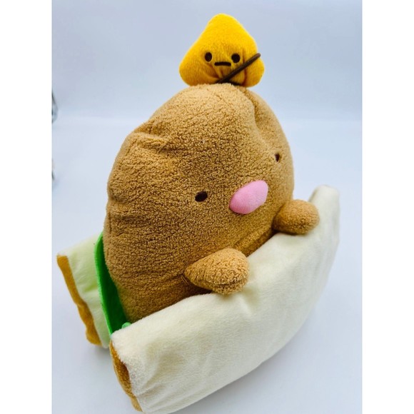 Summiko Gurashi Tonkatsu Sandwich Plush Round 1 San-X sanrio kawaii 11" - Picture 1 of 7